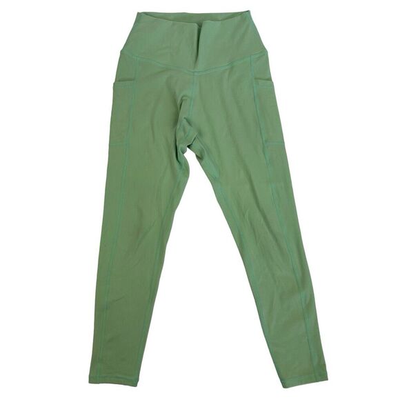 Colorful Koala Size S Small Green Ankle Leggings Side Pockets Stretch Pull On - Picture 1 of 10